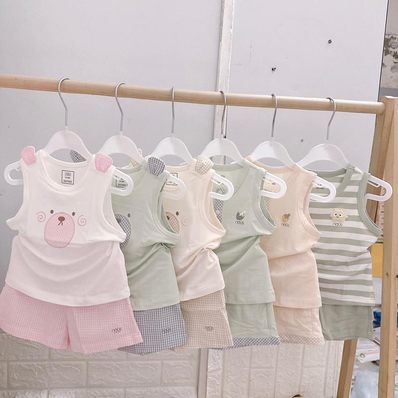 Bộ ba lỗ Nous mềm mát cho bé trai bé gái mẫu mới nhất mặc hè áo ba lỗ quần đùi