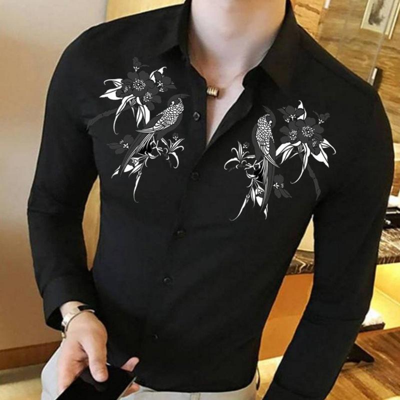 ÁO SƠ MI NAM DÀI TAY HOẠ TIẾT CHIM DÂM BỤT CÓ BIGSIZE TỚI 100KG