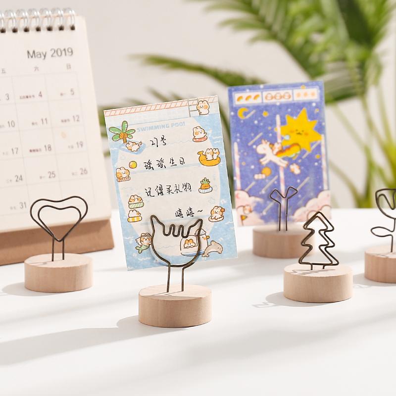 Creative Wooden Message Notes Clips Vertical Cute Photo Clip Desktop Decoration Ornaments 1