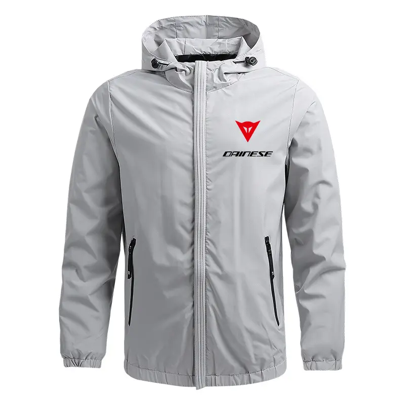 Dainese Men's Casual Hooded Sport Jacket, Outdoor Zip-up Coat, Stylish Leisure Wear, For Mountaineering Camping Cycling, For Spring Fall Winter
