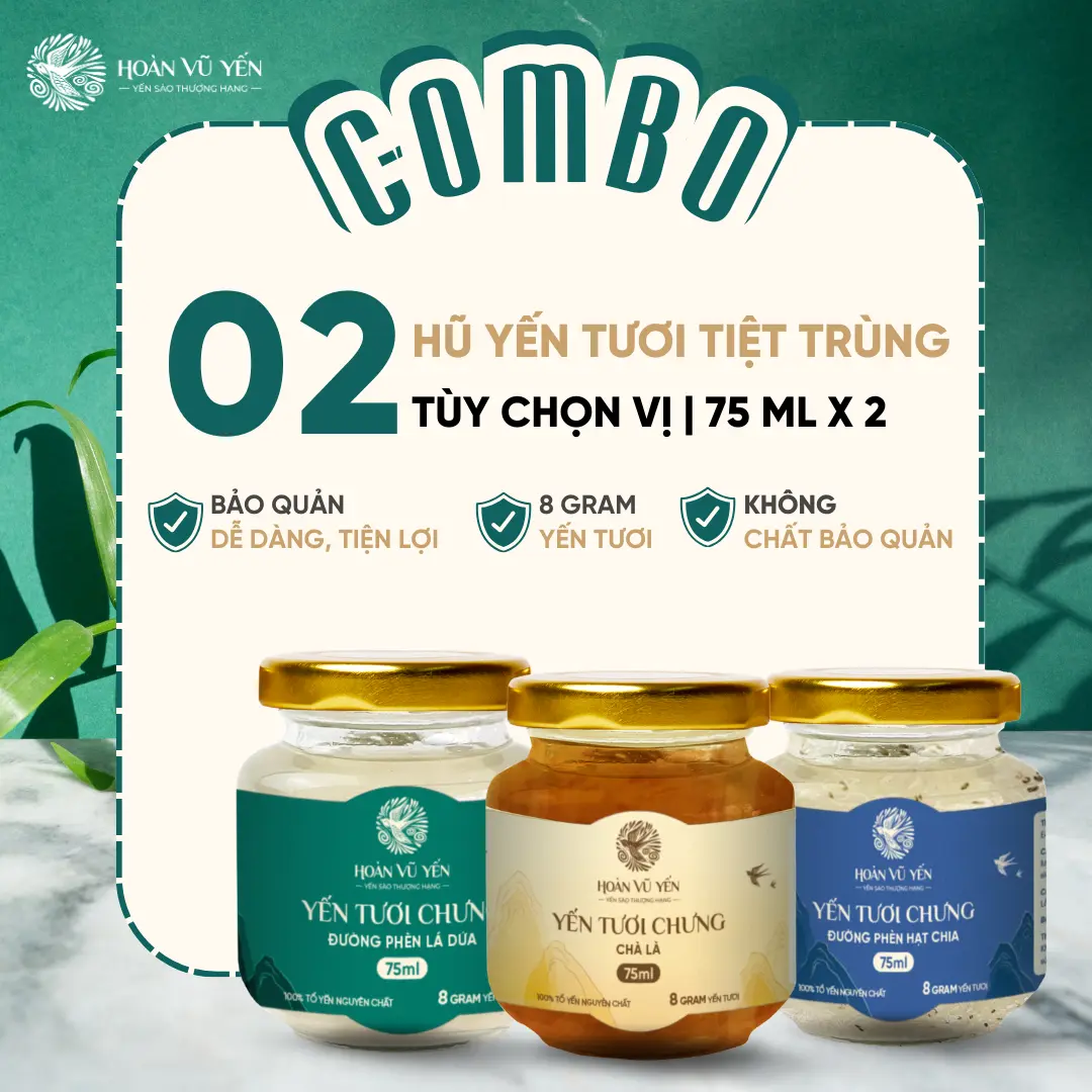COMBO 2 HŨ YẾN TƯƠI TIỆT TRÙNG