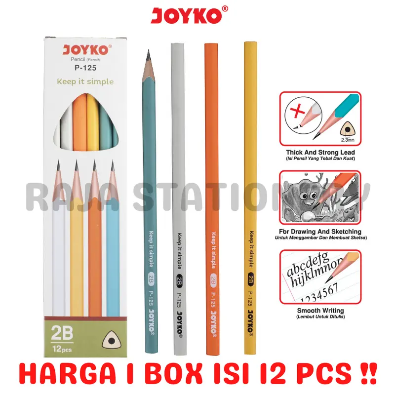 JOYKO PENCIL PENSIL KAYU JOYKO 2B KOMPUTER UJIAN P-125 1 LUSIN [12PCS] 0