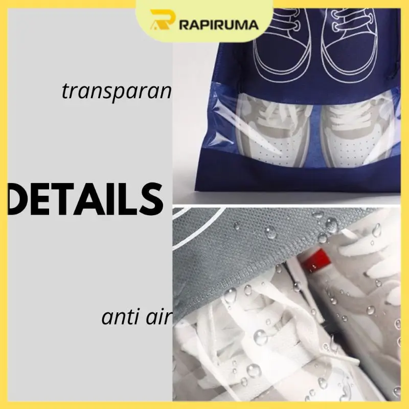 Tas penyimpanan sepatu / Tas Sepatu / tasSponbound Serut Korean Shoe Bag Travel Shoe Pouch Murah Berkualitas Kantong Kanvas 4