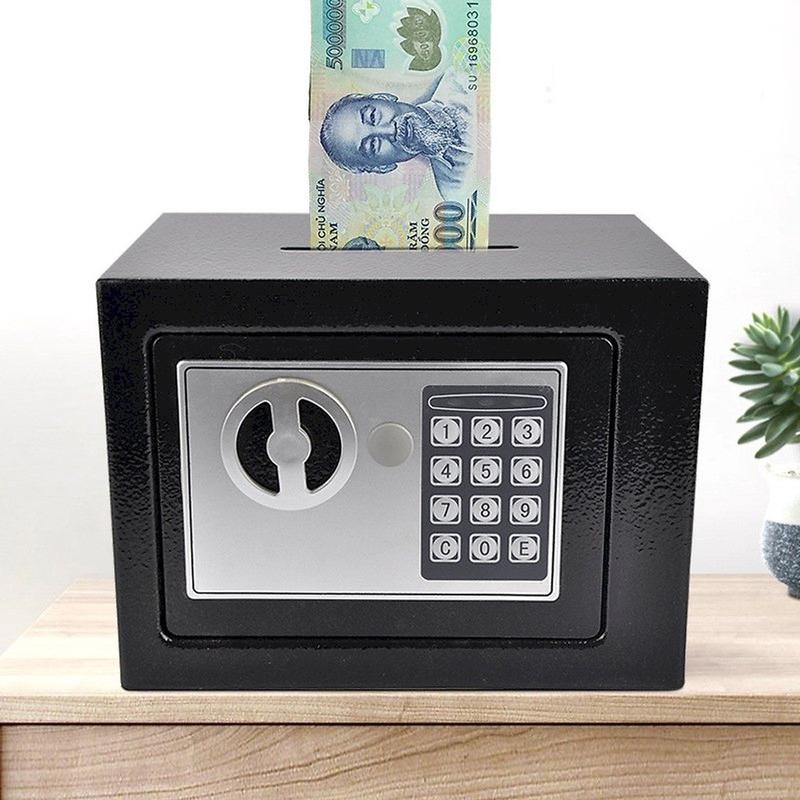 Két sắt mini có Khóa Điện Tử Chống Cháy Nổ, Độ Bảo Mật Cao -Két đựng tiền tiết kiệm cho bé