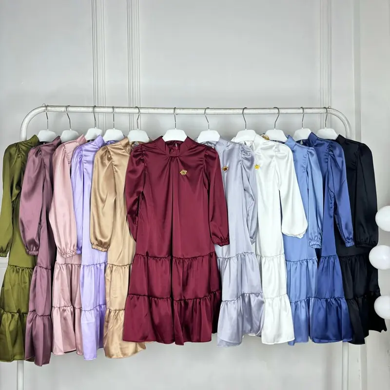 Gamis Najwa bahan Armani silk ANAK Muslim Nyaman Baju Dress 1