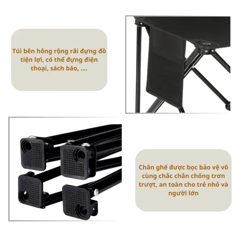 Ghế xếp gấp gọn, Ghế Tựa Lưng Câu Cá, Dã Ngoại dễ dàng mang đi du lịch cắm trại Thương hiệu cao cấp T MOUNTAIN Đồng Camping 1