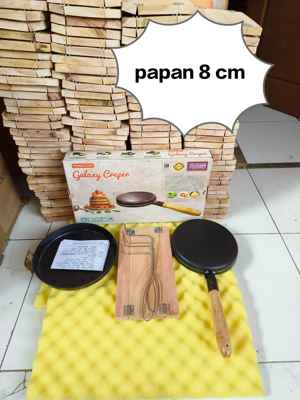 Paket  Wajan Kwalik Anti Lengket dan Papan Gulung 8 cm dengan Garpu Risoles Stainless Besi Kitchenware
