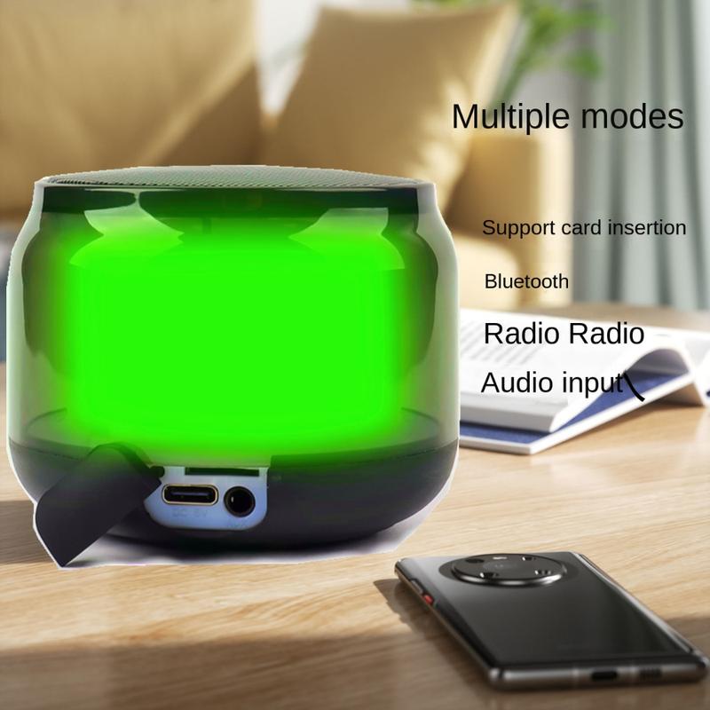 Product Introduction of RGB Night Light Audio Wireless Speaker 3D Stereo Sound Wireless Charger Multifunction Bluetooth Speaker ABS Mini 12