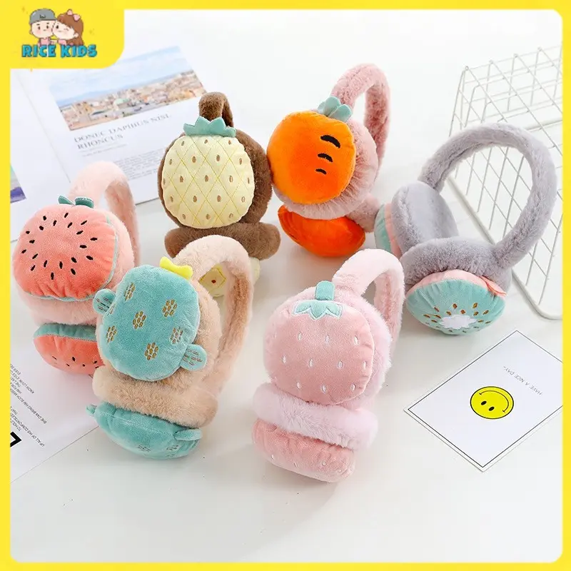 [ RICE KIDS _Siêu thị cho bé ] Bịt tai giữ ấm mùa đông hình hoa quả dễ thương. Chụp tai giữ ấm cho bé mùa đông