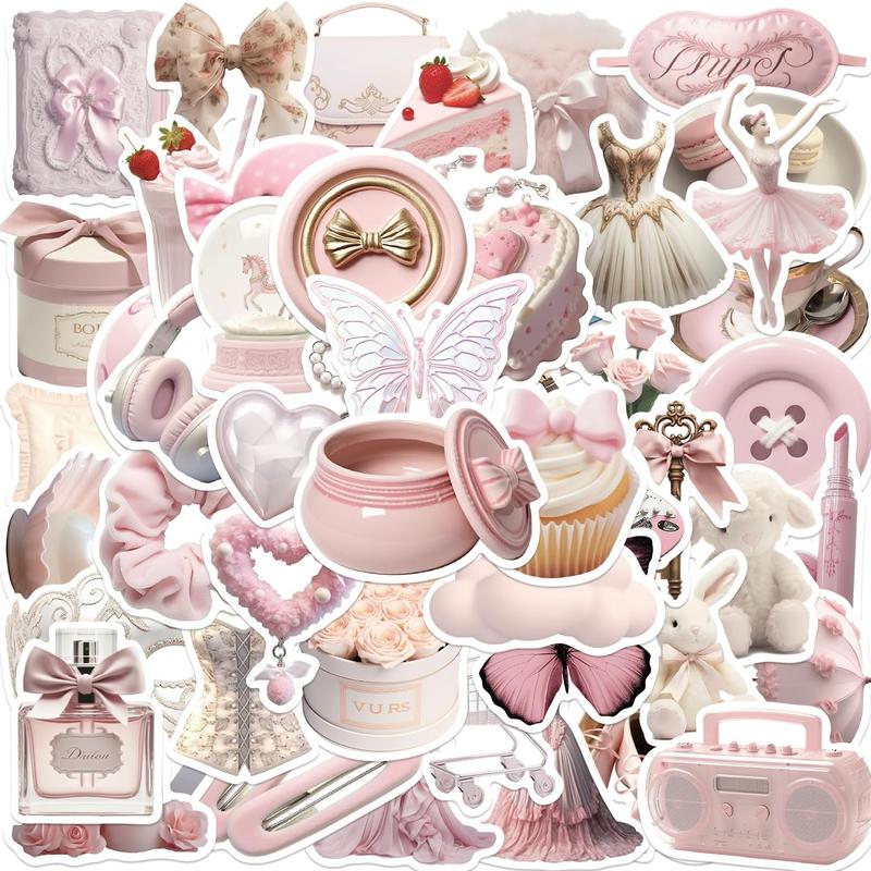 50 count Girly Pink Stickers Pack Aesthetic Kawaii Stickers for ...