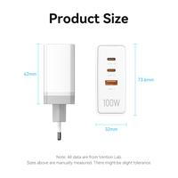 Gambar Vention Charger GaN 3 Port 100W Adaptor Fast Charger PD QC dari Vention Authorized Store Kota Administrasi Jakarta Barat 4 Tokopedia
