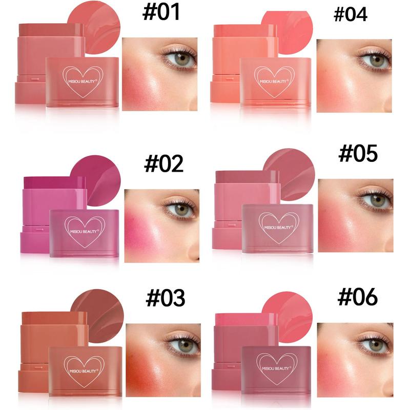 Long Lasting Blush Stick, Waterproof Natural Blush for Cheeks, Eyes and Lips, Moisturizing Blush Stick, Makeup Tool for Women & Girls 7