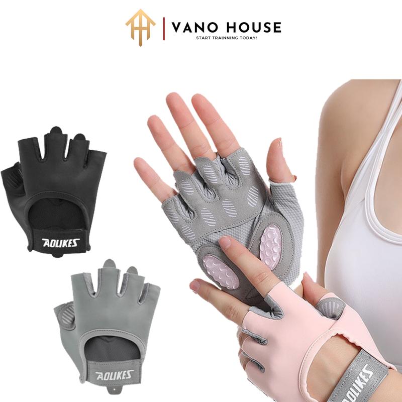Găng Tay Tập Gym AOLIKES Yoga Đạp Xe Chất Liệu Thoáng Khí Đệm Silicon Chống Chai Chống Trượt AL121