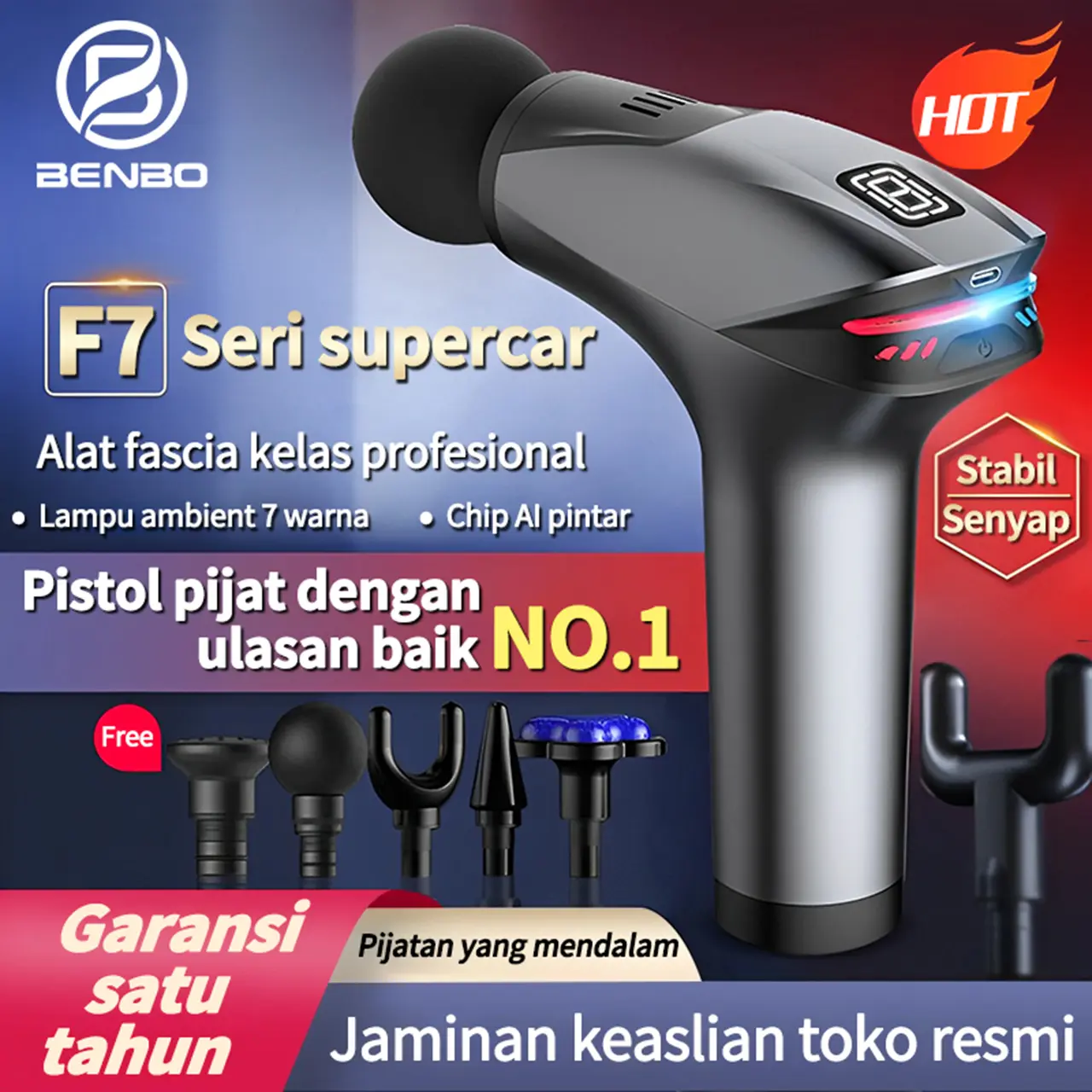 Massage  Alat Pijat Elektrik Deep Tissue Muscle Massager alat - Dengan Lampu Dan Kompres Dingin