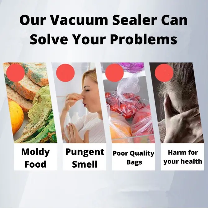 (BISA COD) UPUPIN Vacum sealer fresh cerdas makanan food packing machine mesin vacuum sealer makanan Plastic Listrik Vakum Putih 3