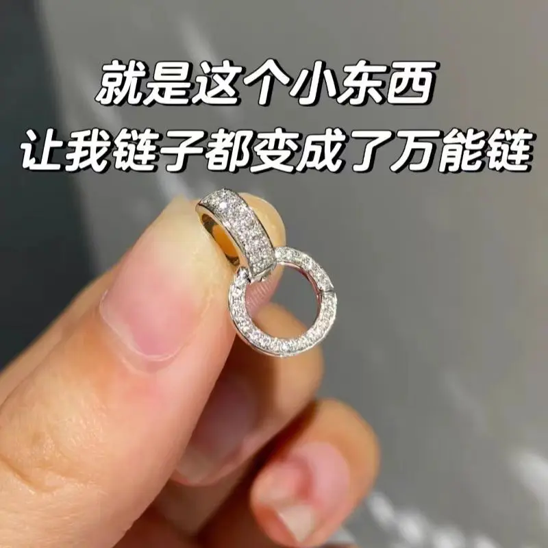 Necklace Buckle Universal Buckle Double Buckle Diamond-Embedded DIY Accessories Necklace All-Matching Buckle Universal Connector Pendant Connection Buckle