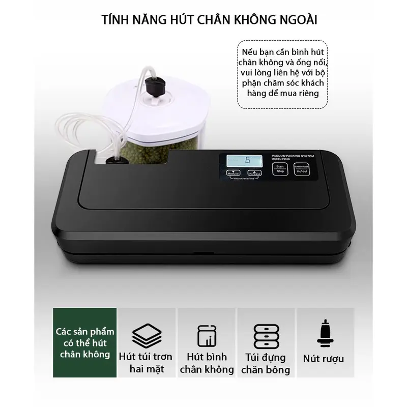 Máy Hút Chân Không Công Suất Lớn P290B Hàng Chuẩn hút và hàn tự động các loại túi, mối hàn kín - Bảo hành 12 tháng 3