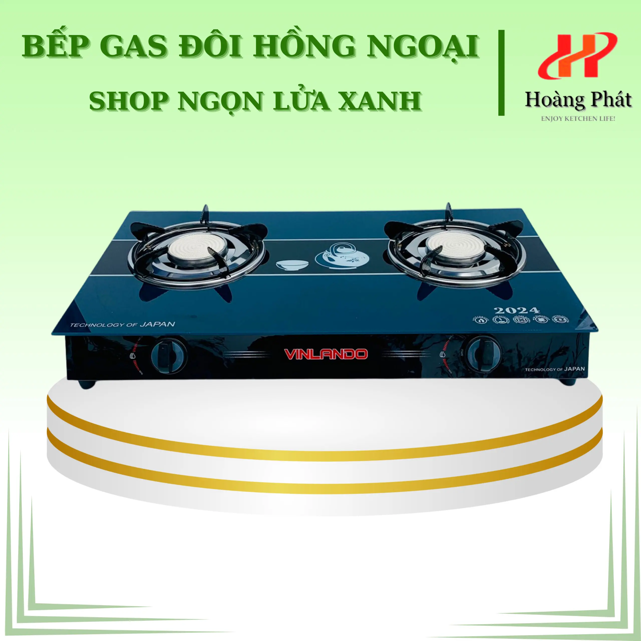 Bếp Gas Đôi Hồng Ngoại Mặt Kính (VINLANDO VN73K) tiết kiệm gas