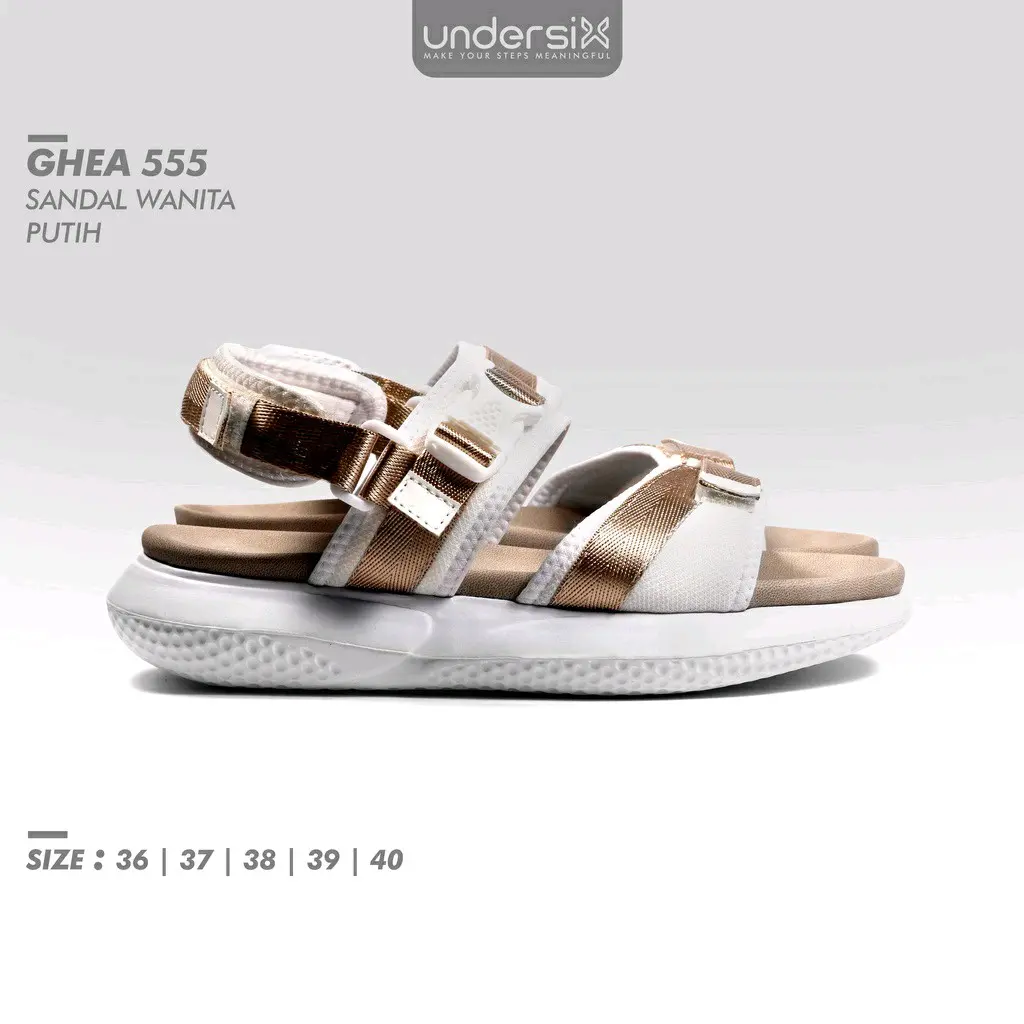 UNDERSIX - Ghea 555 Sandal Gunung Wanita Sandal Outdoor Cewe Sandal Gunung putih kasual