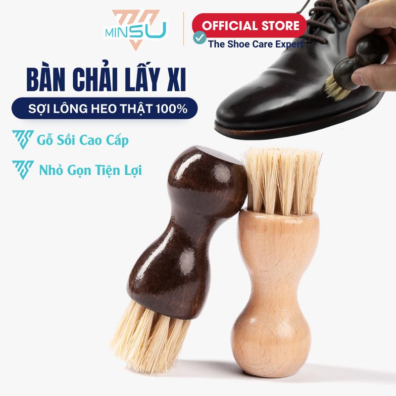 Bàn Chải Lấy Xi Lông Heo Đầu Tròn Mini MINSU M2419 Đánh Kẽ Chi Tiết Nhỏ
