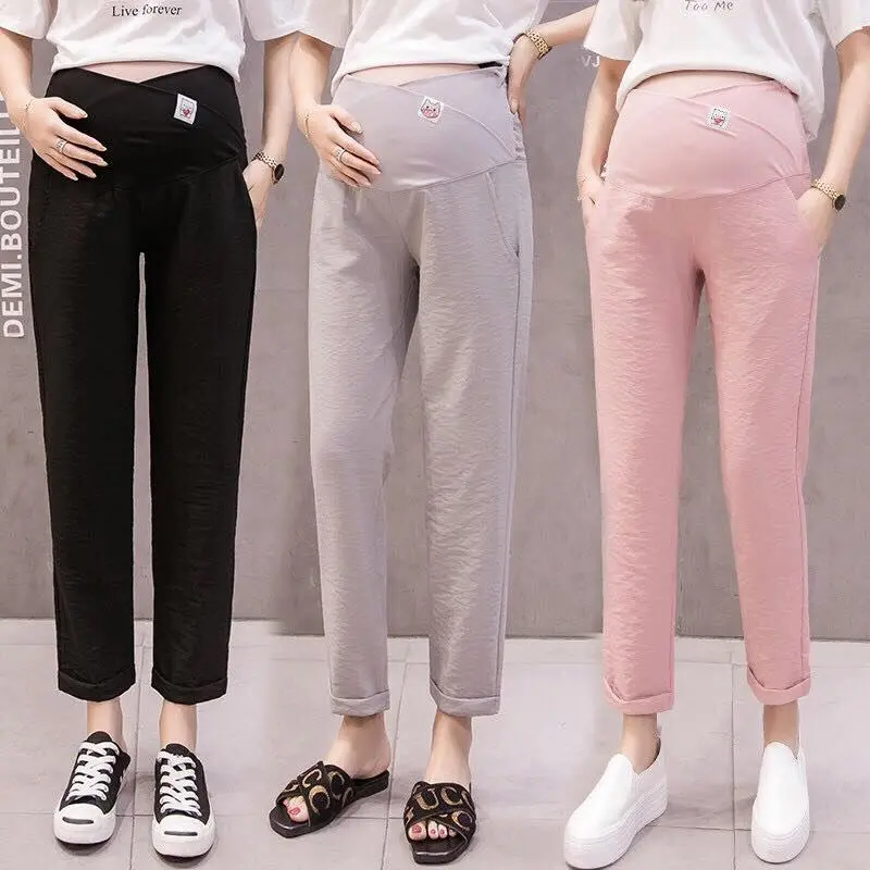 Quần Bầu baggy đũi siêu mịn mát thiết kế Vạt chéo có chun chỉnh tiện lợi cho mẹ bầu QB9669 0