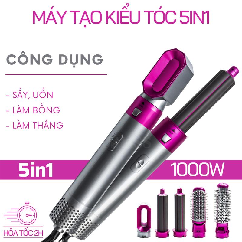 Máy Sấy Tóc Kiêm Lược Điện Đa Năng 5in1, Máy Làm Tóc Cao Cấp, Máy Sấy Tạo Kiểu Tóc Styler Kết Hợp Uốn Duỗi 1