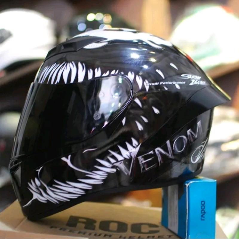 Mũ bảo hiểm full face 2 kính Royal M266 Dán Tem VeNom-Trọng Lượng 1.2kg-3 Size-Bảo vệ tối đa Helmet mũ venom v2