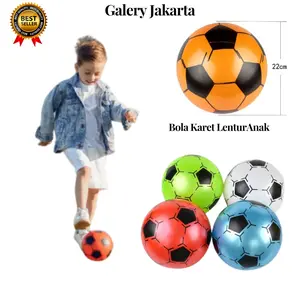 GaleryJak | Bola Karet Anak Mainan Bola Sepak Metalik Diamter 22cm