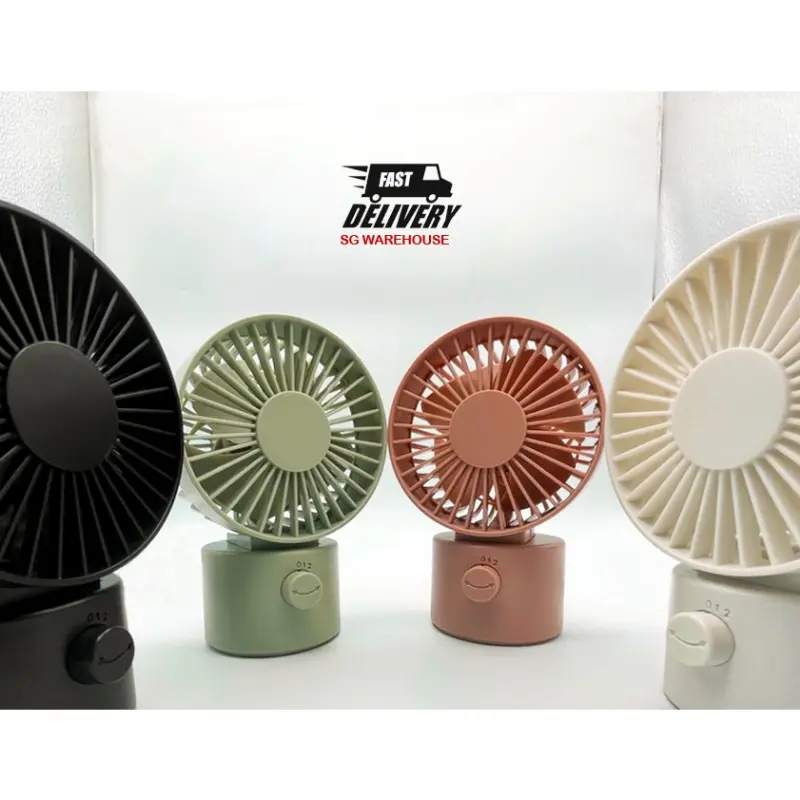 【SG Stock】  Portable Desk / Handfree Neck Fan LED Light 3 Speed & USB Desk Fan