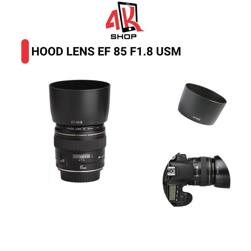  Hood cho lens canon 85 F1.8 USM chỉ vàng Loa che nắng trang trí bảo vệ lens 