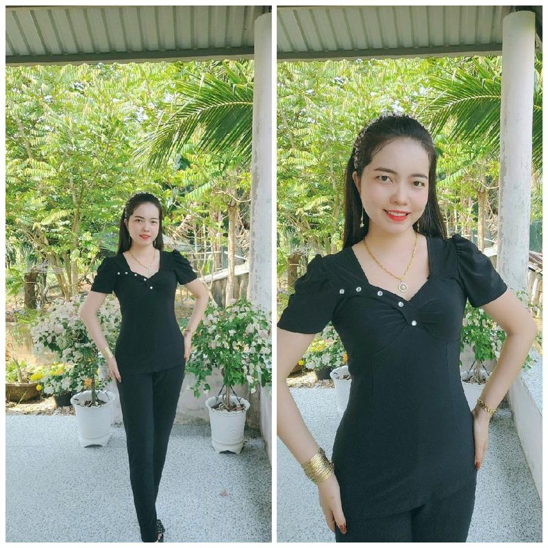 đồ bộ thun màu ladong cổ vuông tim tay ngắn size 40-78kg quần dài ống nhỏ Nhung Nữ