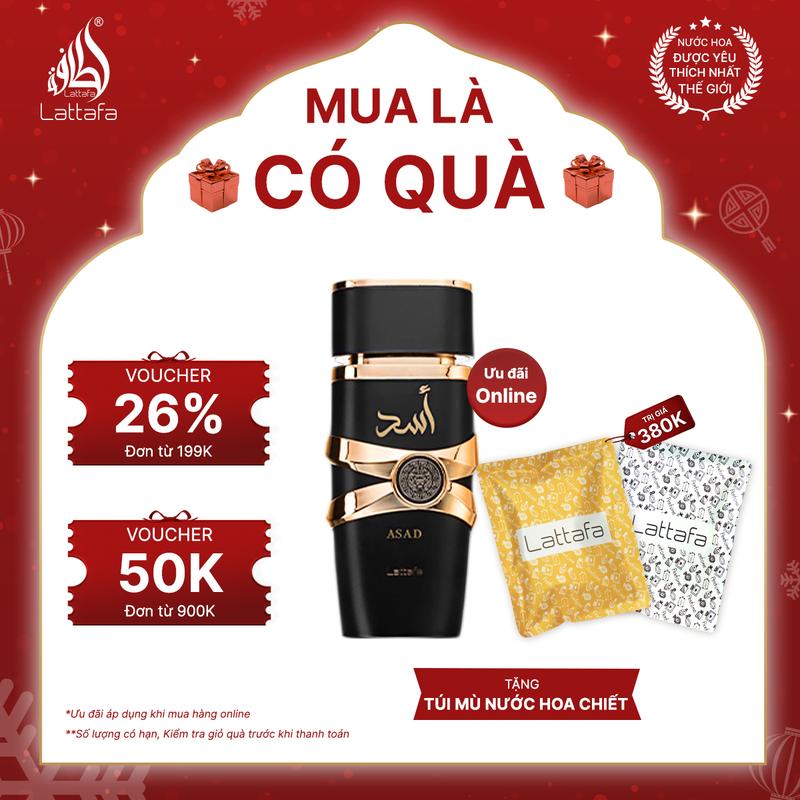 Nước hoa nam Lattafa Asad EDP phong cách trưởng thành, cuốn hút chai 100ml 0
