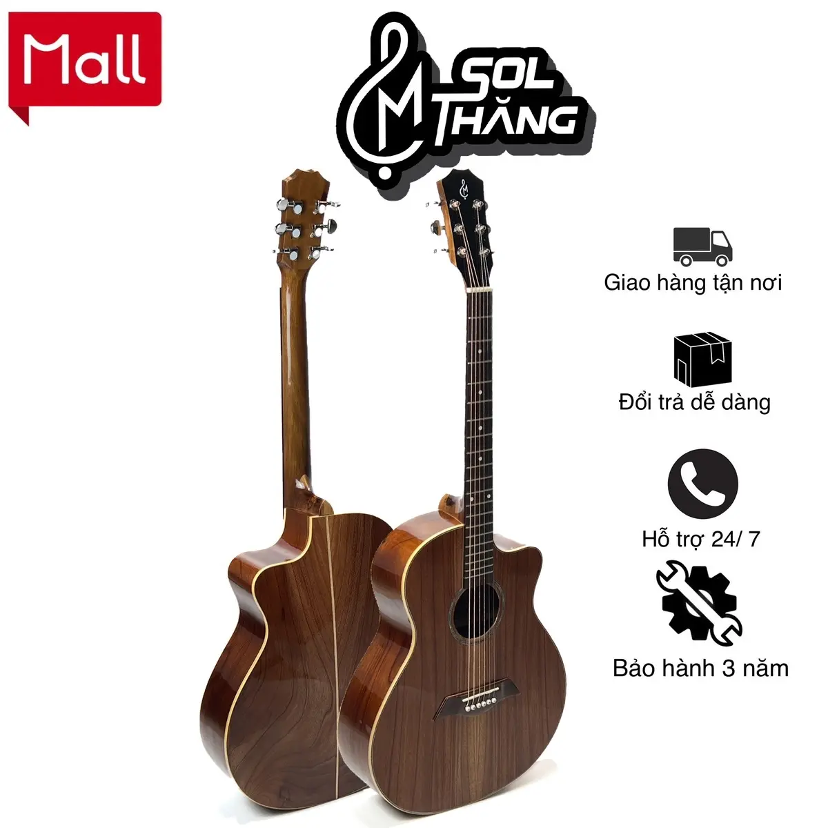 [VIP]Đàn Guitar Acoustic Full Hồng Đào G-08 ( SOL THĂNG ) guitar