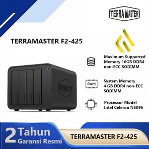 Terramaster F4-425 NAS 4-Bay RAM 4GB  Quad Core 2.0 GHz -NAS Storage
