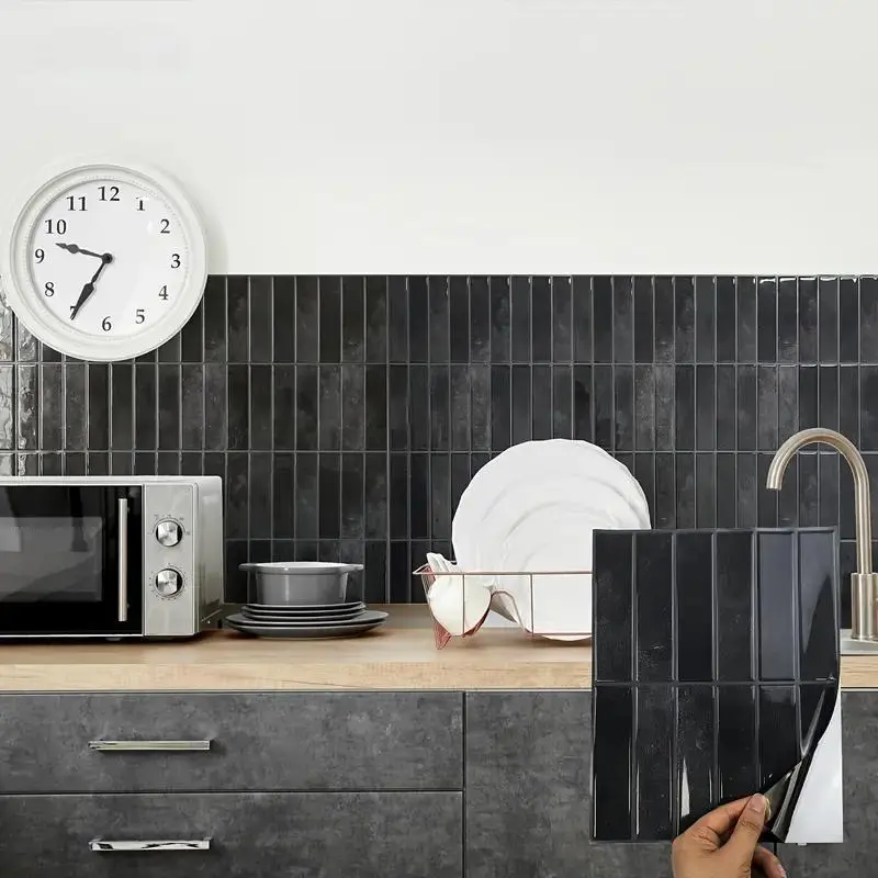 3D Mosaic Pattern Self-adhesive Wallpaper, Waterproof & Mildew-proof Decorative Wall Sticker for Foldable Shopping Trolley, Wall Paper for Kitchen, Bathroom, Living Room, Dining Room, Design, Home, Modern 5