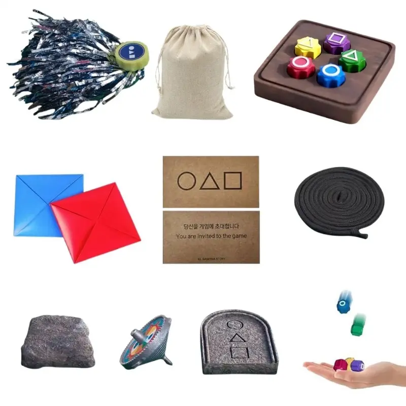 12Pcs/5pcs Squid Game Korean Games Set Hand-Eye Coordination Training Toy Stone Catching Game