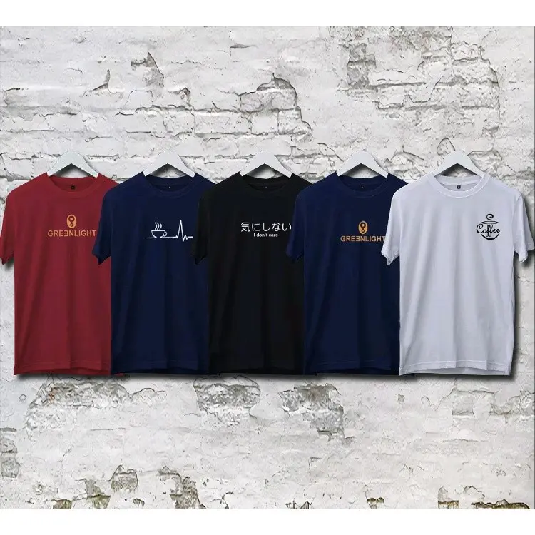 Paket hemat 5 kaos pria motif distro Baju Cowok Keren Semi Lokal