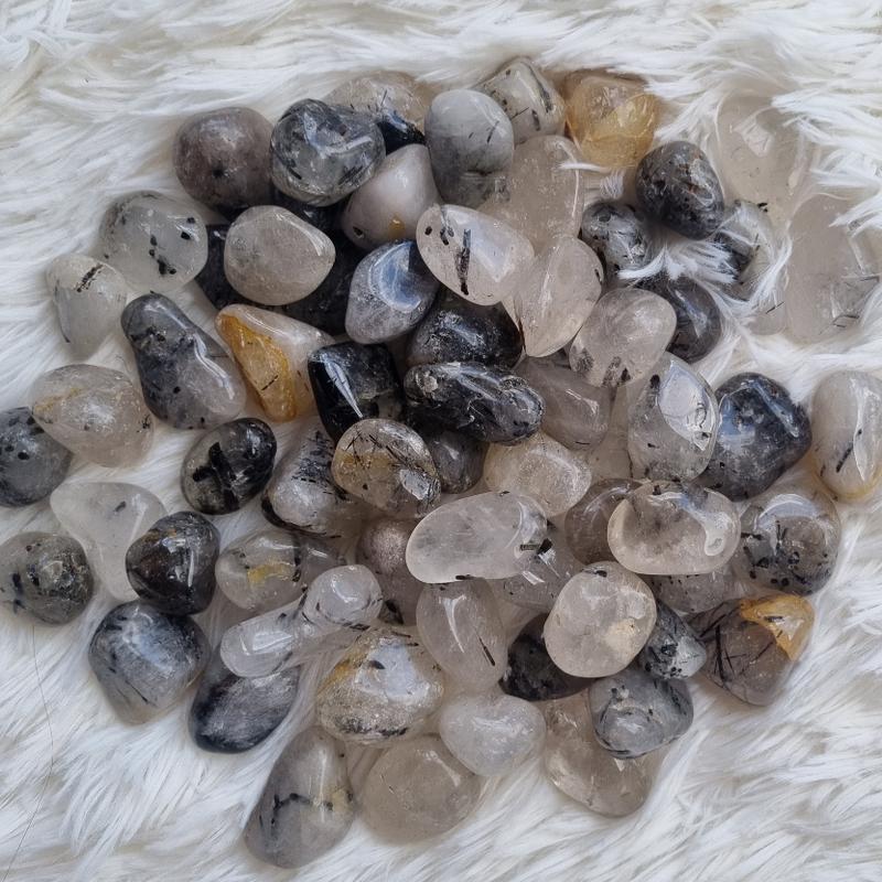 Tourmalinated Quartz Tumbled Stone - Tourmaline Quartz Healing Crystals - Small 3