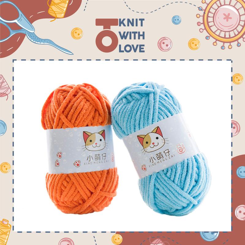 Len nhung mèo mềm mịn, siêu nhẹ, không rụng lông, màu sắc đa dạng chuyên đan móc thú bông, túi, mũ, gối, khăn 50gr/cuộn Diy Kim Tuyến