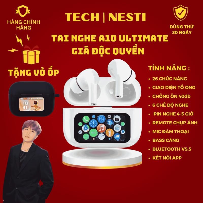 [Bo tran x Nesti] Tai Nghe A10 PRO Ultimate Loại Xịn 26 Chức Năng,Giao Diện Tổ Ong, Kết Nối App, Chống ồn ENC/ANC, Kháng nước IPX6, EQ Cân bằng âm thanh, Phù hợp mọi dòng máy