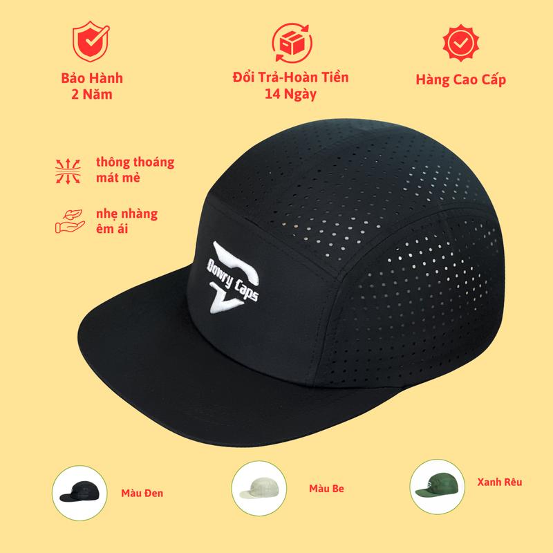 Mũ snapback thể thao vải dù cao cấp Dowry Mũ running lưỡi bằng D65