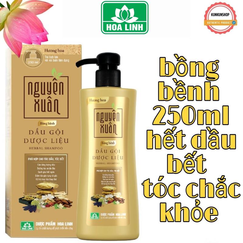 Hoa Linh Dầu Gội Dược Liệu Nguyên Xuân Bồng Bềnh 250ml - Hương Hoa Ngát Hương Hỗ Trợ Mọc Tóc Giảm Gãy Rụng Tóc Chắc Khỏe