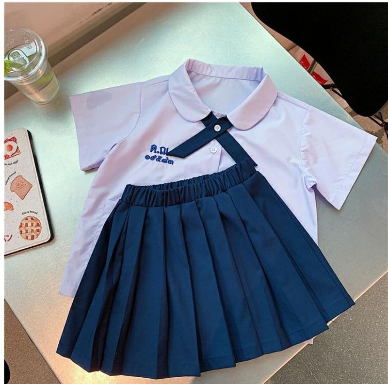 Product Introduction of Thai Preppy Style Summer Primary School Student Graduation Business Attire Kindergarten Suit Girl Thai School Uniform Western Style Jk Skirt Suit 8