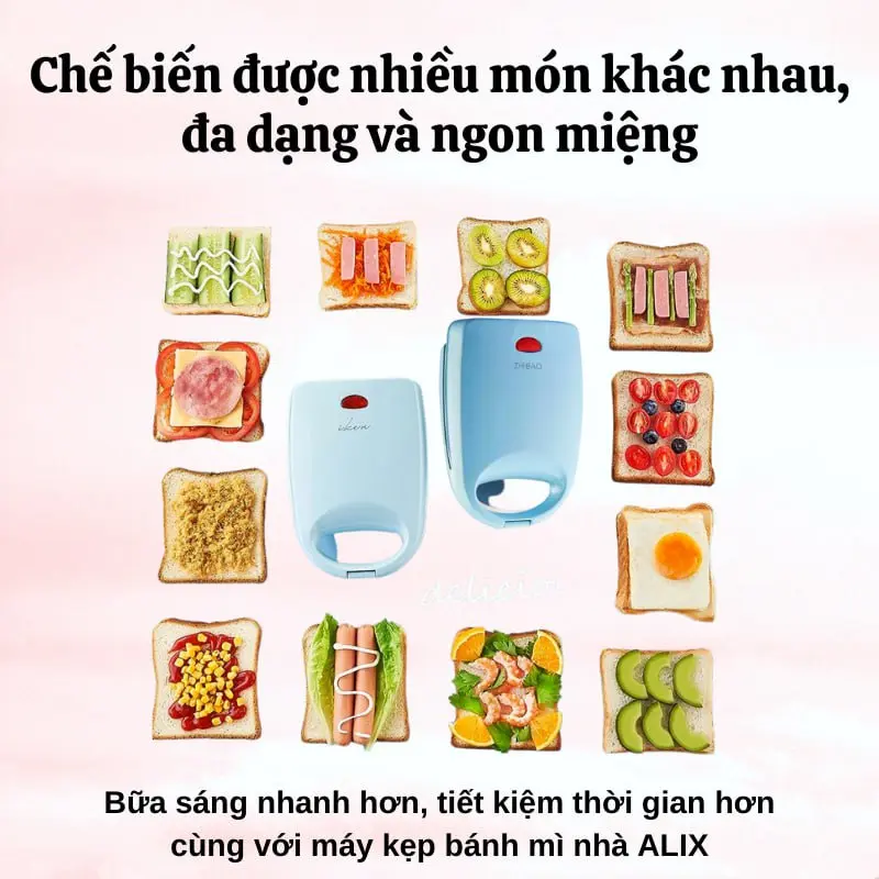 Máy Kẹp Bánh Mì Chống Dính Tốt Nướng Nhanh Chín Đều 4