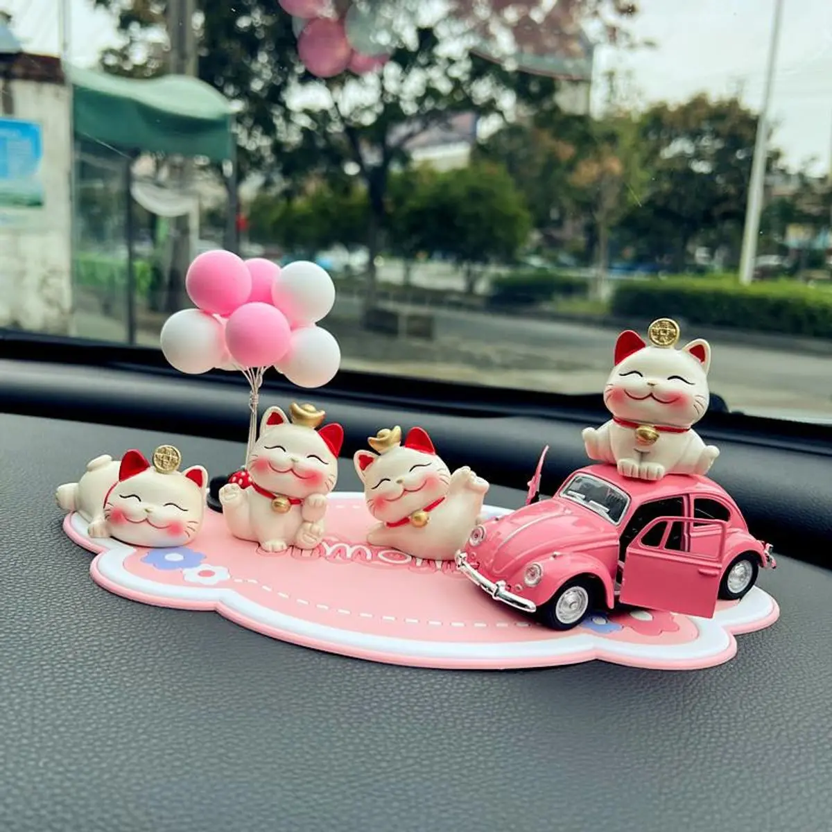 Set 4 Mèo Thần Tài Cute Trang Trí Taplo Xe Hơi Bàn Làm Việc  - Phụ Kiện Decor Ô Tô Phòng Ngủ Bàn Học Ruffo Giá Rẻ