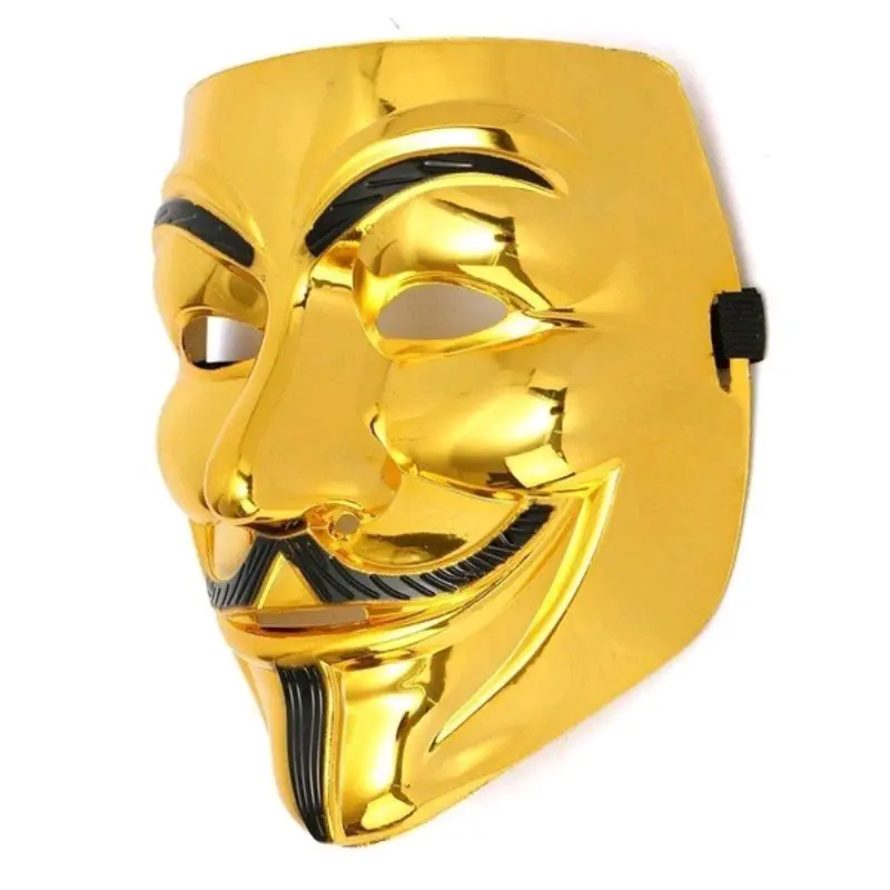 topeng hacker anonymous gold Plastik Remaja
