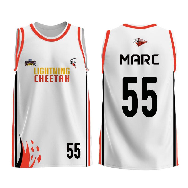 Áo Thi Đấu Cheetah Lightning, Áo Thi Đấu Vest Trắng, Áo Thi Đấu Cổ Tròn, Thời Trang Thường Ngày Thoải Mái Và Dễ Phối Đồ Áo Thoáng Khí, Thích Hợp Cho Gmmtv STARLYMPICS, Áo Thi Đấu Trò Chơi Bóng Rổ, Hàng Có Sẵn 6