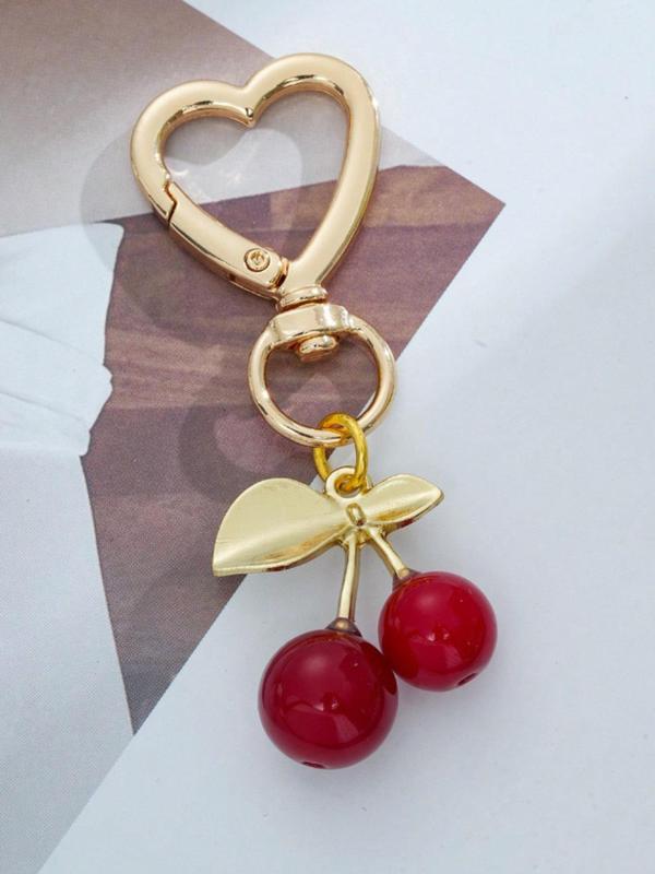 Cute Cherry Design Keychain, Fashionable Keychain for Women & Men, Trendy All-match & Exquisite Keychain for Birthday Gift 2