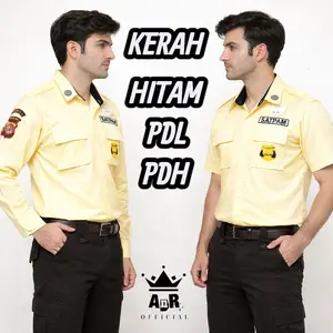 Atasan aja seragam security satpam PDH PDL kerah hitam resleting premium bahan adem & nyaman dipakai seharian