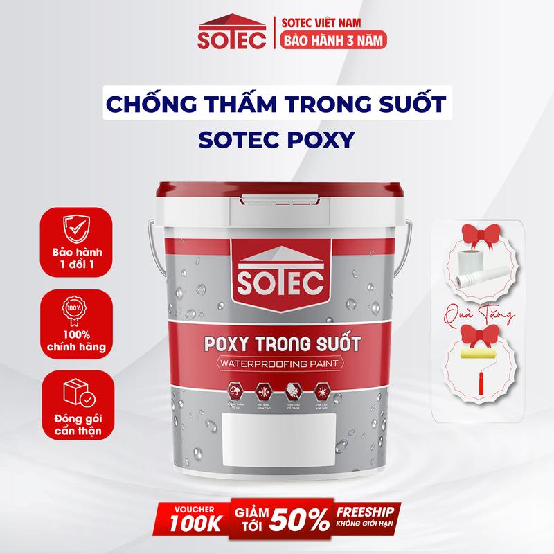 Keo Trong Suốt SOTEC - POXY Chống Thấm Sàn Nhà Vệ Sinh Sàn Nhà Tắm Gạch Men Gạch Đỏ Bề Mặt Gỗ Sành Sứ Đá Tự Nhiên.